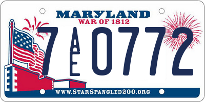 MD license plate 7AE0772
