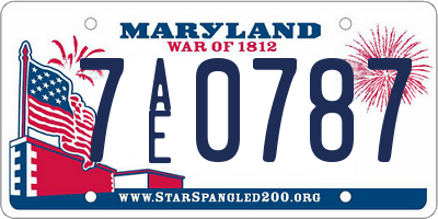 MD license plate 7AE0787