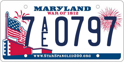MD license plate 7AE0797