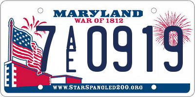 MD license plate 7AE0919