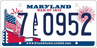 MD license plate 7AE0952