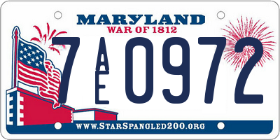 MD license plate 7AE0972