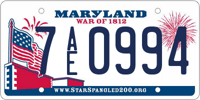 MD license plate 7AE0994