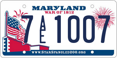 MD license plate 7AE1007