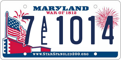 MD license plate 7AE1014
