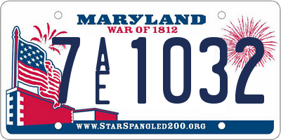 MD license plate 7AE1032
