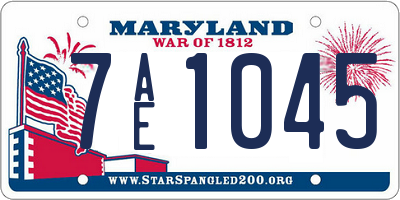 MD license plate 7AE1045