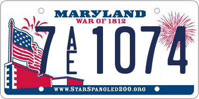 MD license plate 7AE1074