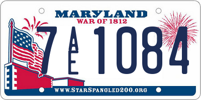 MD license plate 7AE1084