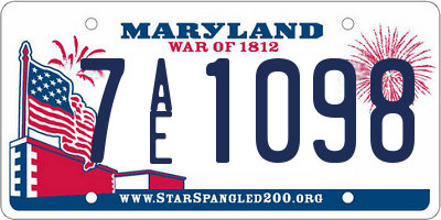 MD license plate 7AE1098