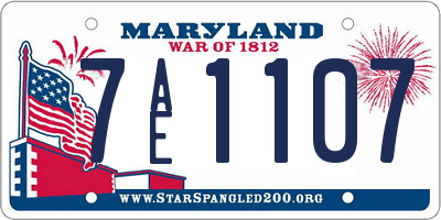 MD license plate 7AE1107