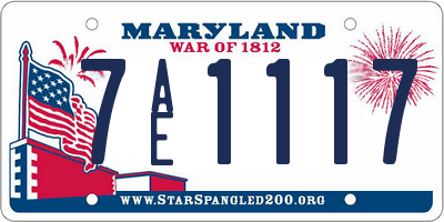 MD license plate 7AE1117