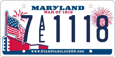 MD license plate 7AE1118