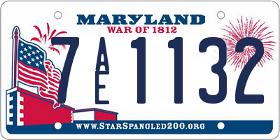 MD license plate 7AE1132