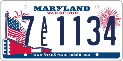 MD license plate 7AE1134