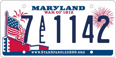 MD license plate 7AE1142