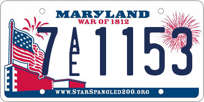 MD license plate 7AE1153