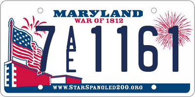 MD license plate 7AE1161