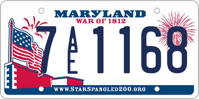 MD license plate 7AE1168