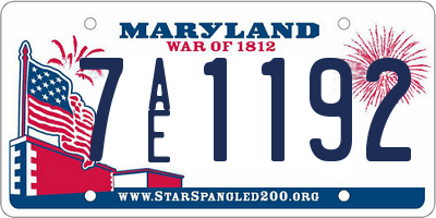 MD license plate 7AE1192