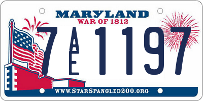 MD license plate 7AE1197
