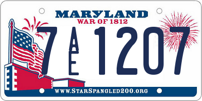 MD license plate 7AE1207