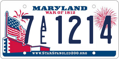 MD license plate 7AE1214