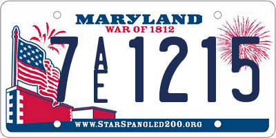 MD license plate 7AE1215