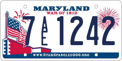 MD license plate 7AE1242