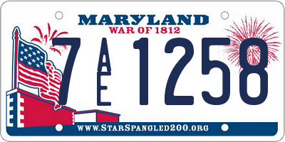 MD license plate 7AE1258