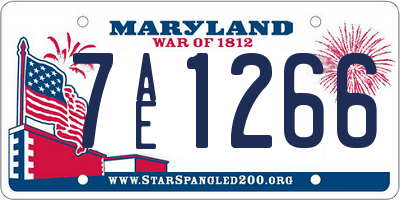 MD license plate 7AE1266