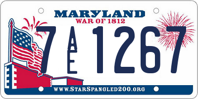 MD license plate 7AE1267