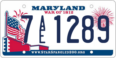 MD license plate 7AE1289