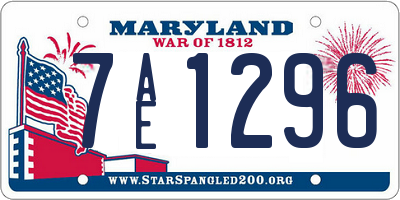 MD license plate 7AE1296