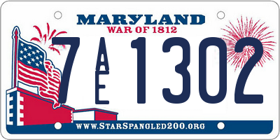 MD license plate 7AE1302