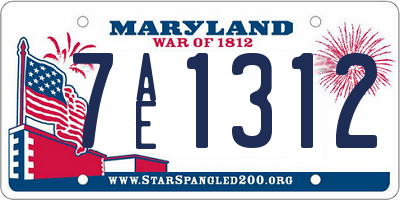 MD license plate 7AE1312