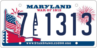 MD license plate 7AE1313