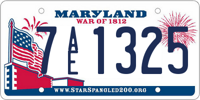 MD license plate 7AE1325