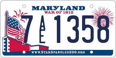 MD license plate 7AE1358