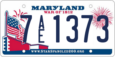MD license plate 7AE1373