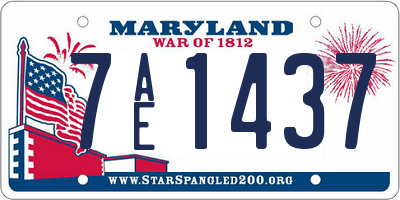 MD license plate 7AE1437