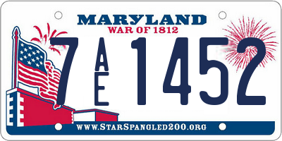 MD license plate 7AE1452