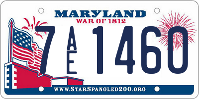 MD license plate 7AE1460