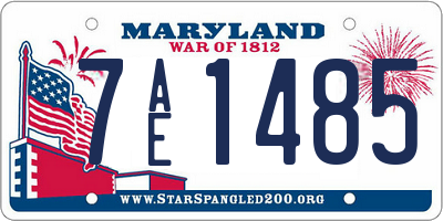 MD license plate 7AE1485