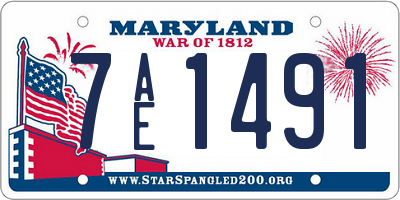 MD license plate 7AE1491