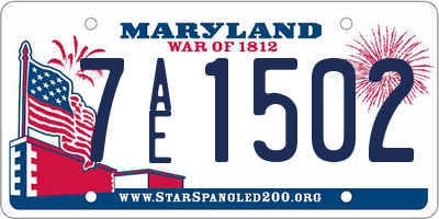 MD license plate 7AE1502