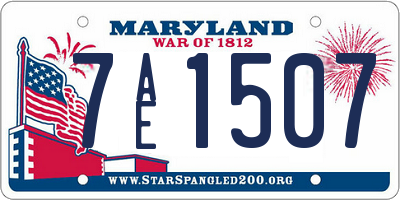 MD license plate 7AE1507