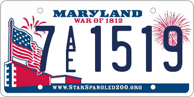 MD license plate 7AE1519
