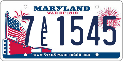 MD license plate 7AE1545