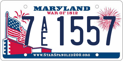 MD license plate 7AE1557